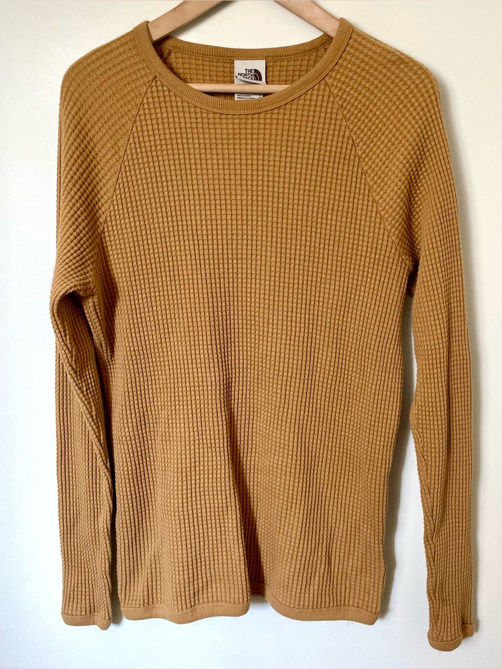The North Face Men's Chabot Crew Shirt Waffle Knit Cotton Beige Gorpcore Size L